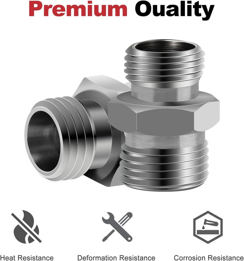 joytrace 2Pcs M14 to M16 Carbon Stee Fittings Adapters for Mini Excavator Hydraulic Hose Pipe Thread Connector Compatible with AGT、FF Industries、VICSEC、Miva、Machpro、TPM - Image 5